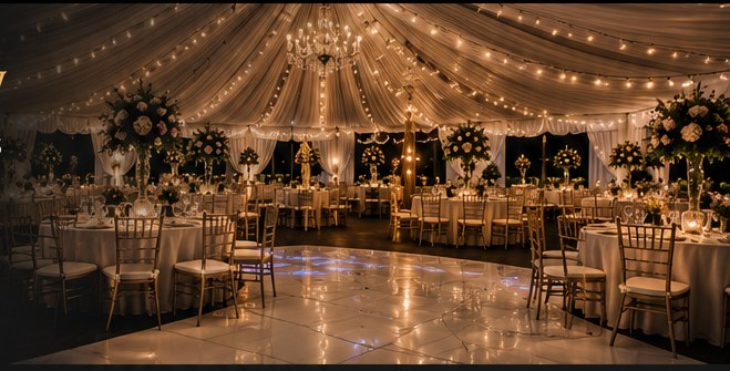Montaje elegante de BIG SHOW Recepciones y Eventos